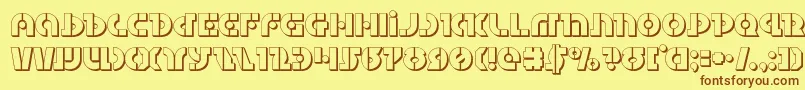 Questlok3D Font – Brown Fonts on Yellow Background