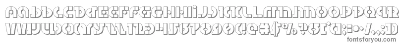 フォントQuestlok3D – 白い背景に灰色の文字