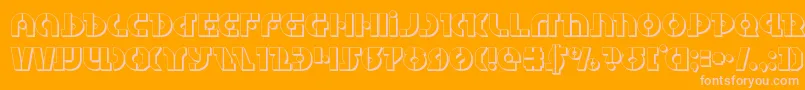 Questlok3D-Schriftart – Rosa Schriften auf orangefarbenem Hintergrund