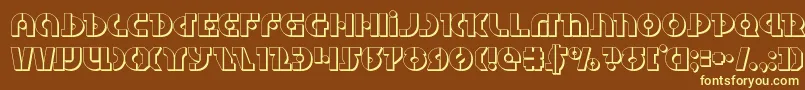 Questlok3D Font – Yellow Fonts on Brown Background