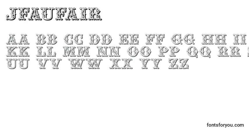 Czcionka Jfaufair – alfabet, cyfry, specjalne znaki