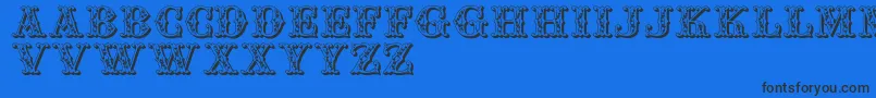 フォントJfaufair – 黒い文字の青い背景