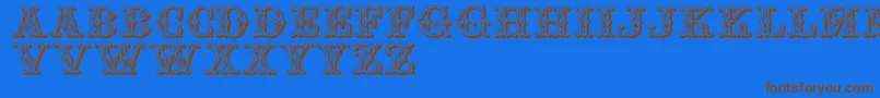 Jfaufair Font – Brown Fonts on Blue Background
