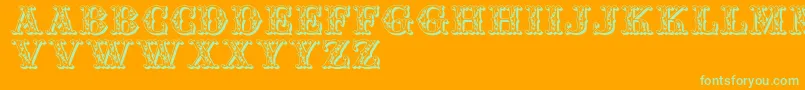Jfaufair-Schriftart – Grüne Schriften auf orangefarbenem Hintergrund