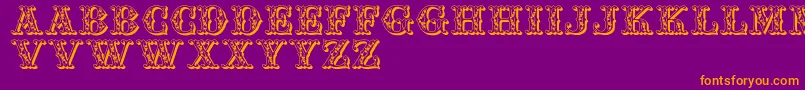 Police Jfaufair – polices orange sur fond violet