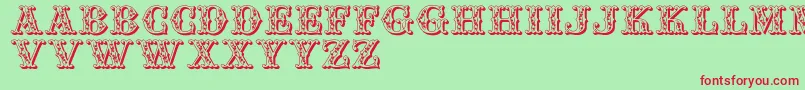 Jfaufair Font – Red Fonts on Green Background