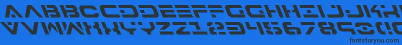 Czcionka 7thServiceLeftalic – czarne czcionki na niebieskim tle