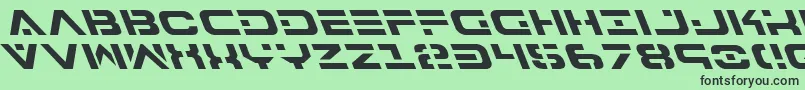 Шрифт 7thServiceLeftalic – чёрные шрифты на зелёном фоне