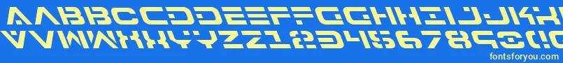 フォント7thServiceLeftalic – 黄色の文字、青い背景