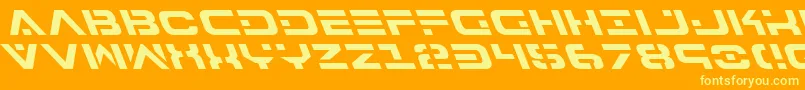 Шрифт 7thServiceLeftalic – жёлтые шрифты на оранжевом фоне