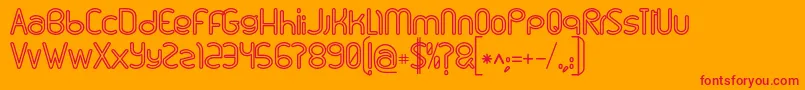 Linu-Schriftart – Rote Schriften auf orangefarbenem Hintergrund