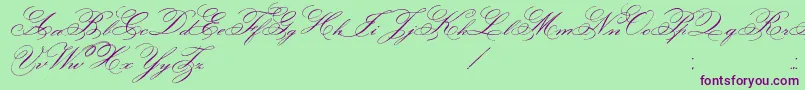 FaceOfYesterday-fontti – violetit fontit vihreällä taustalla