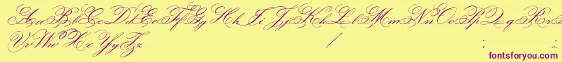FaceOfYesterday-Schriftart – Violette Schriften auf gelbem Hintergrund