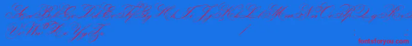 FaceOfYesterday-Schriftart – Rote Schriften auf blauem Hintergrund