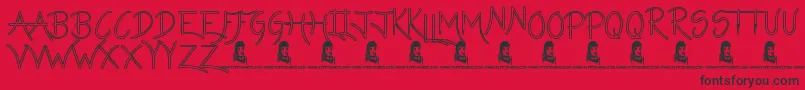 LazyGirlsHollow Font – Black Fonts on Red Background