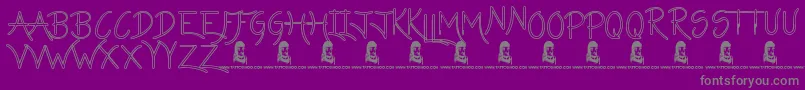 Czcionka LazyGirlsHollow – szare czcionki na fioletowym tle