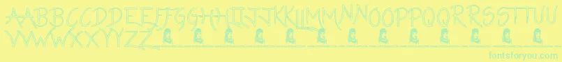 Więcej informacji o czcionce LazyGirlsHollow Czcionka LazyGirlsHollow – zielone czcionki na żółtym tle
