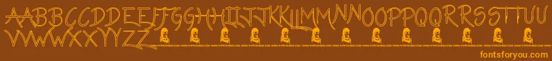 Więcej informacji o czcionce LazyGirlsHollow Czcionka LazyGirlsHollow – pomarańczowe czcionki na brązowym tle