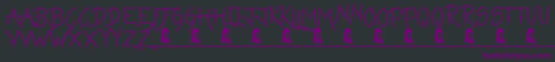 Шрифт LazyGirlsHollow – фиолетовые шрифты на чёрном фоне
