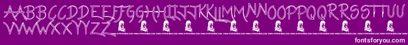 LazyGirlsHollow Font – White Fonts on Purple Background