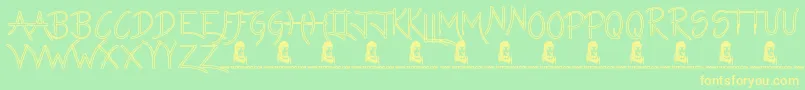 Lisätietoja LazyGirlsHollow-fontista LazyGirlsHollow-fontti – keltaiset fontit vihreällä taustalla