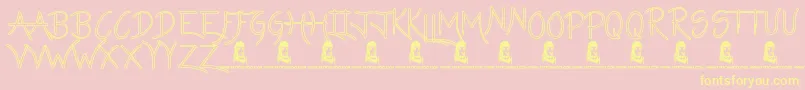 LazyGirlsHollow Font – Yellow Fonts on Pink Background