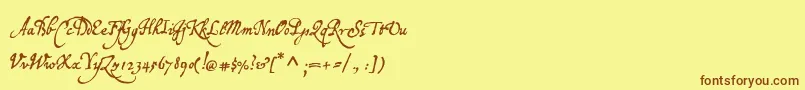 P22broadwindsor Font – Brown Fonts on Yellow Background
