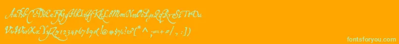P22broadwindsor Font – Green Fonts on Orange Background