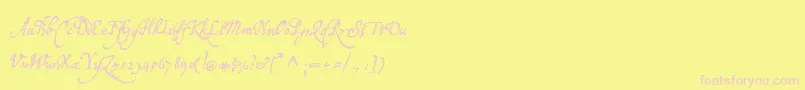 P22broadwindsor Font – Pink Fonts on Yellow Background
