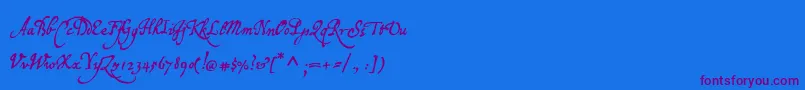 P22broadwindsor Font – Purple Fonts on Blue Background