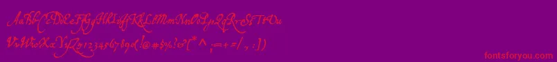 Czcionka P22broadwindsor – czerwone czcionki na fioletowym tle
