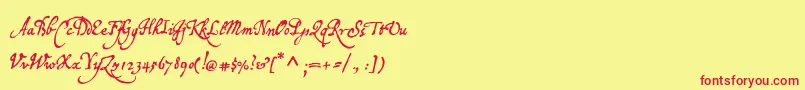 P22broadwindsor Font – Red Fonts on Yellow Background