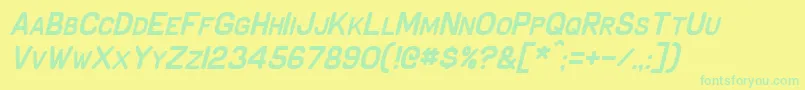 SchnaubeltItalic Font – Green Fonts on Yellow Background
