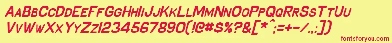 SchnaubeltItalic Font – Red Fonts on Yellow Background