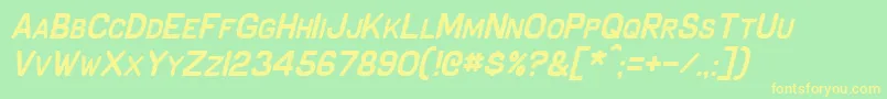 SchnaubeltItalic Font – Yellow Fonts on Green Background