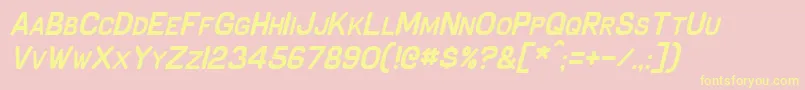 SchnaubeltItalic Font – Yellow Fonts on Pink Background