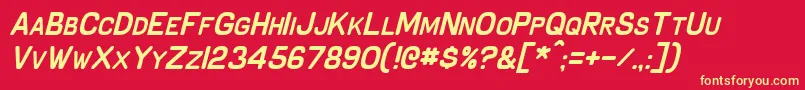 SchnaubeltItalic Font – Yellow Fonts on Red Background