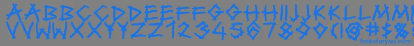 フォントTwiggyBold – 灰色の背景に青い文字