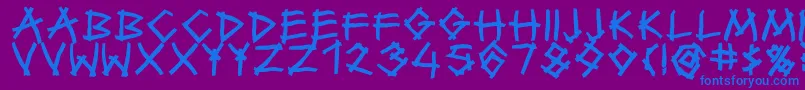TwiggyBold-fontti – siniset fontit violetilla taustalla