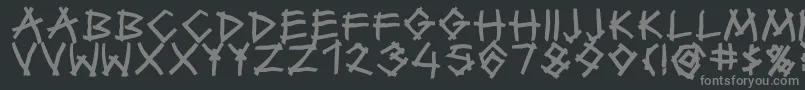 TwiggyBold-fontti – harmaat kirjasimet mustalla taustalla