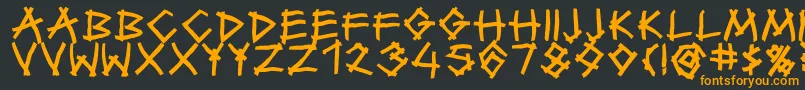 TwiggyBold-Schriftart – Orangefarbene Schriften auf schwarzem Hintergrund