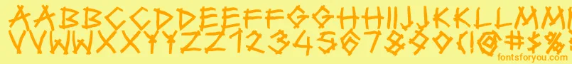 TwiggyBold Font – Orange Fonts on Yellow Background