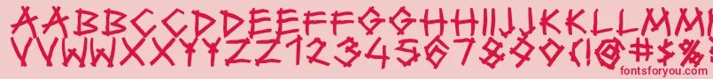 TwiggyBold-Schriftart – Rote Schriften auf rosa Hintergrund