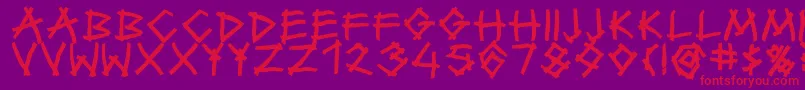 フォントTwiggyBold – 紫の背景に赤い文字