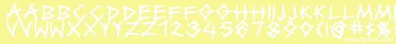 Fonte TwiggyBold – fontes brancas em um fundo amarelo