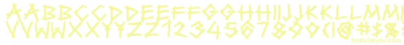 Fonte TwiggyBold – fontes amarelas em um fundo branco
