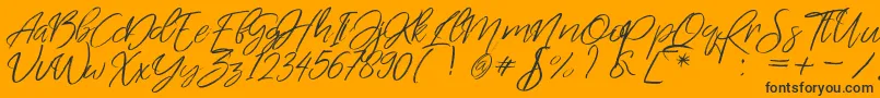 SwimsweetPersonalUse-Schriftart – Schwarze Schriften auf orangefarbenem Hintergrund