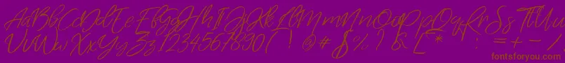 SwimsweetPersonalUse Font – Brown Fonts on Purple Background