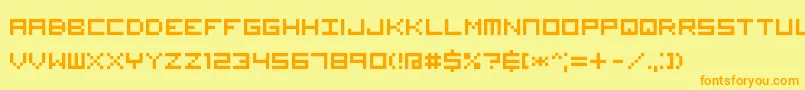 VisitorRus Font – Orange Fonts on Yellow Background