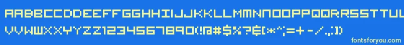 VisitorRus Font – Yellow Fonts on Blue Background